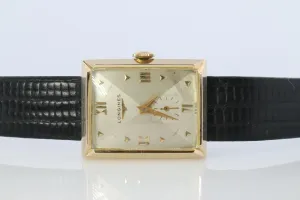 14k Longines Tank Watch. 1960s LONGINES Mens Wristwatch Manual Windup