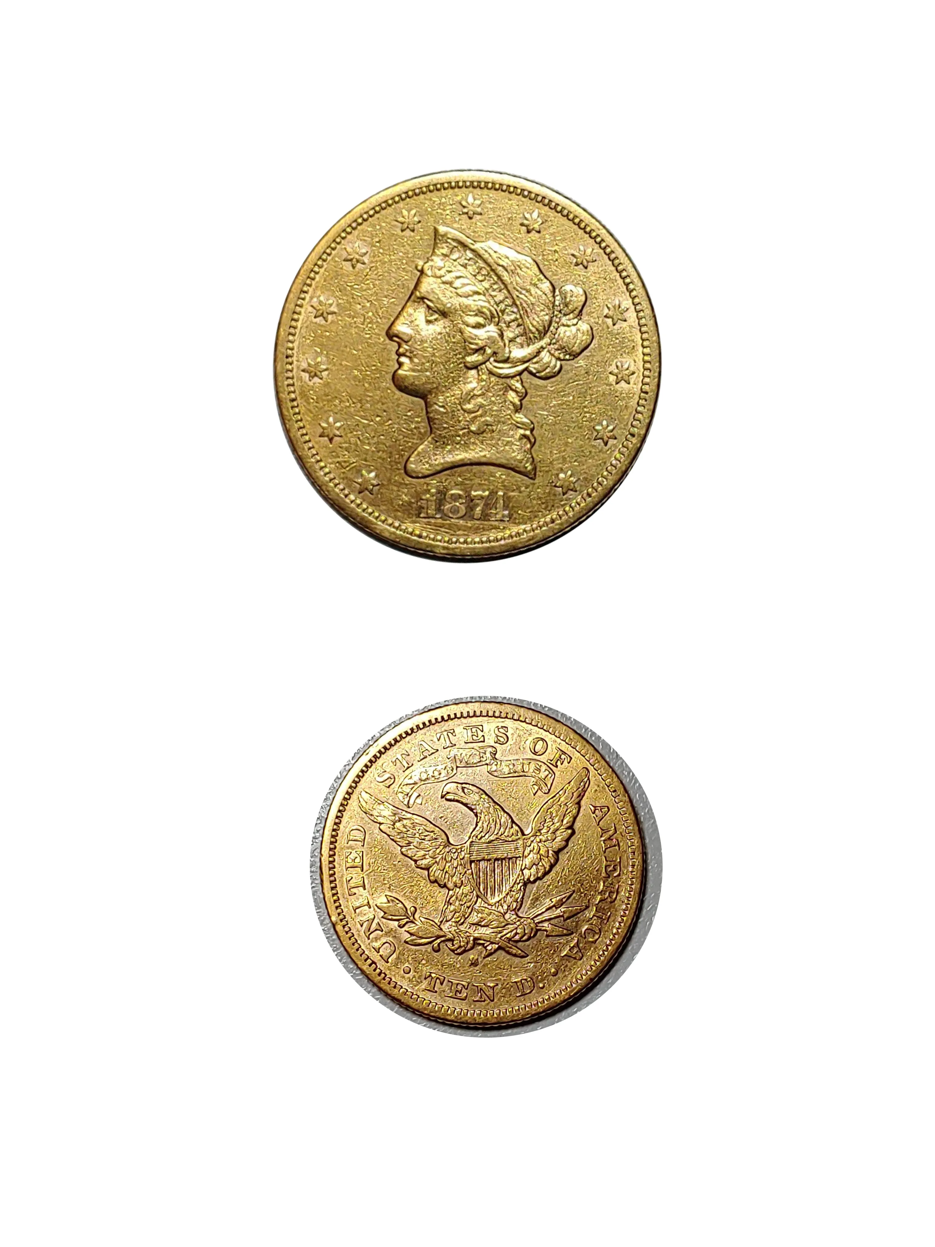1874-S Gold $10 Liberty Head MS-60 - $30K APR Value w/ CoA!