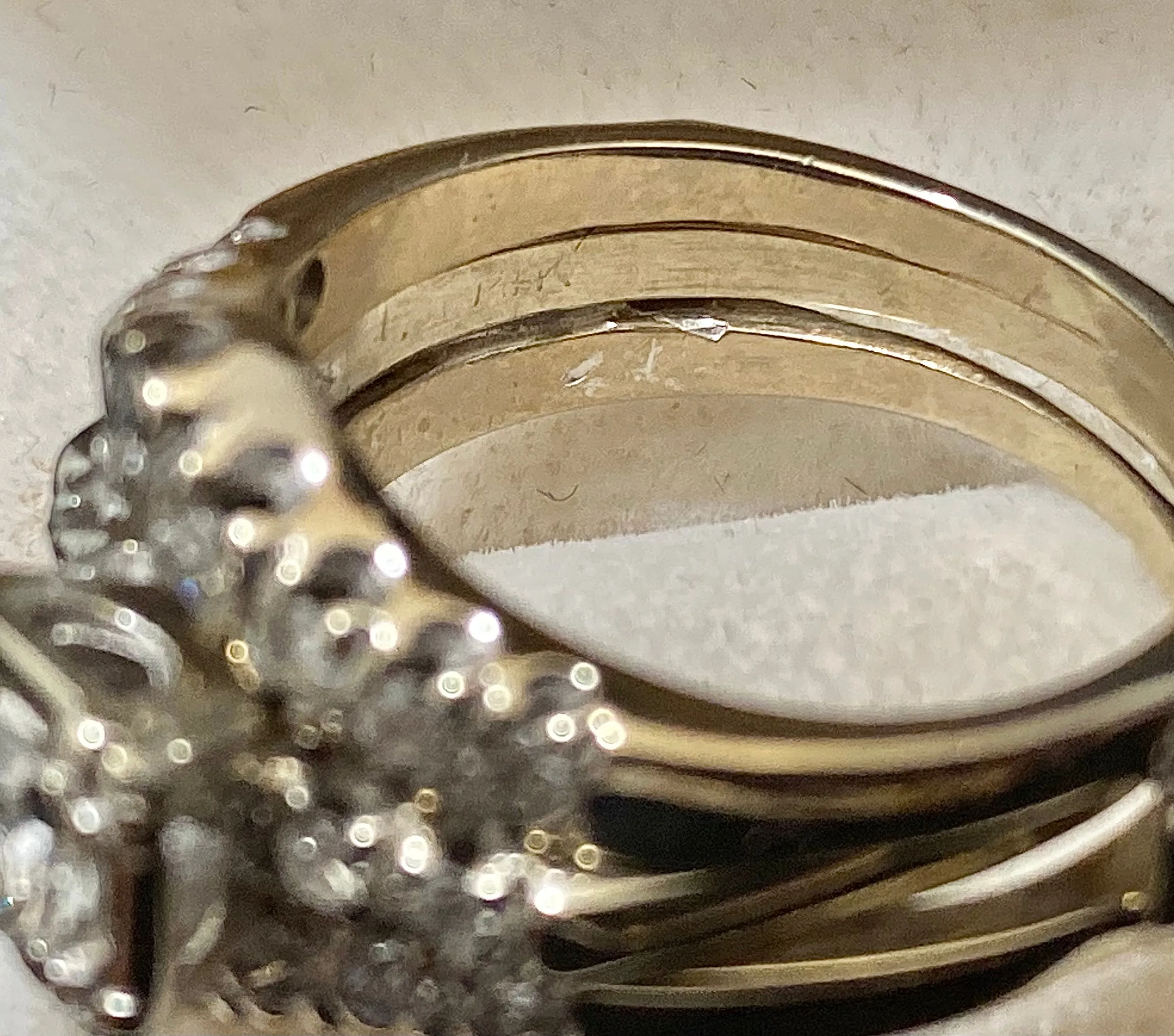 1920s Antique Solid White Gold 23-Diamond Soldering Wedding Engagement Ring Set - $15K Appraisal Value w/CoA}