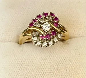 1920s Designer Unique SYG/SWG Diamond & Ruby Ring - $6K Appraisal Value w/CoA!