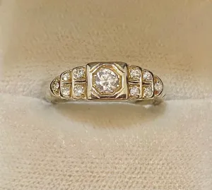 1920's Victorian Style Antique 18K Y/WG 11-Diamond Filigree Ring - $15K Appraisal Value w/CoA}