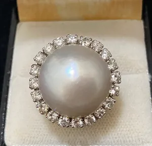 1930's Antique Designer's Platinum with Pearl & Diamonds Rig - $30K Appraisal Value w/CoA}
