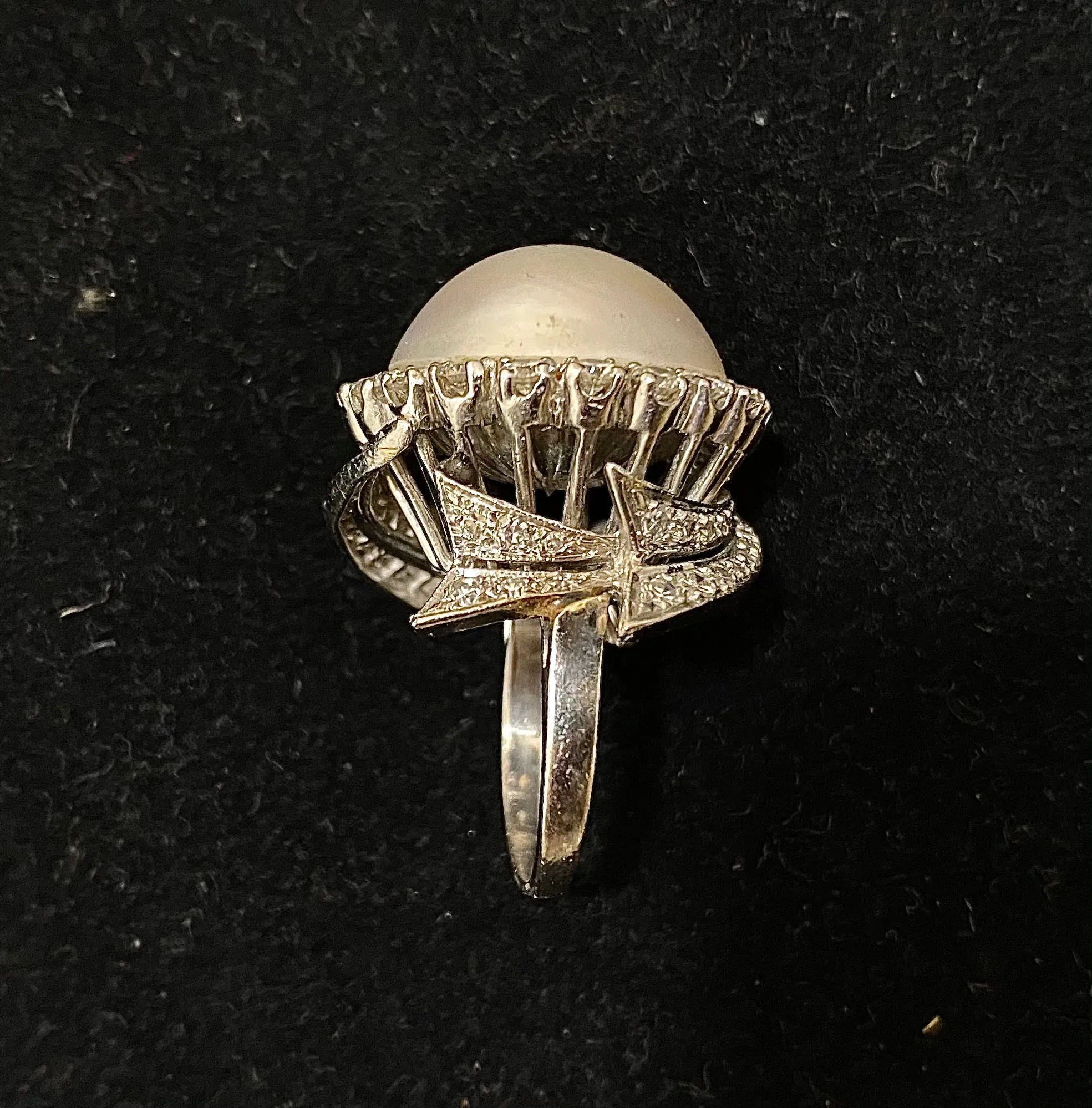 1930's Antique Designer's Platinum with Pearl & Diamonds Rig - $30K Appraisal Value w/CoA}