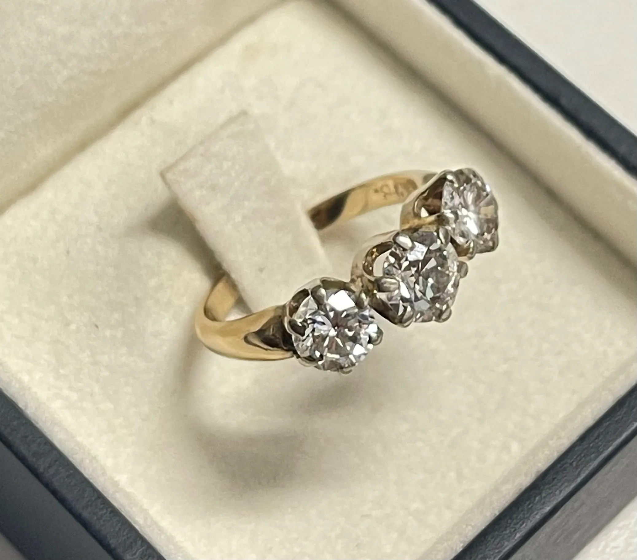 1930s UNIQUE 2.0 CT DIAMOND 14K YELLOW GOLD SETTING RING  - $40 APR w/ CoA!!!!!!