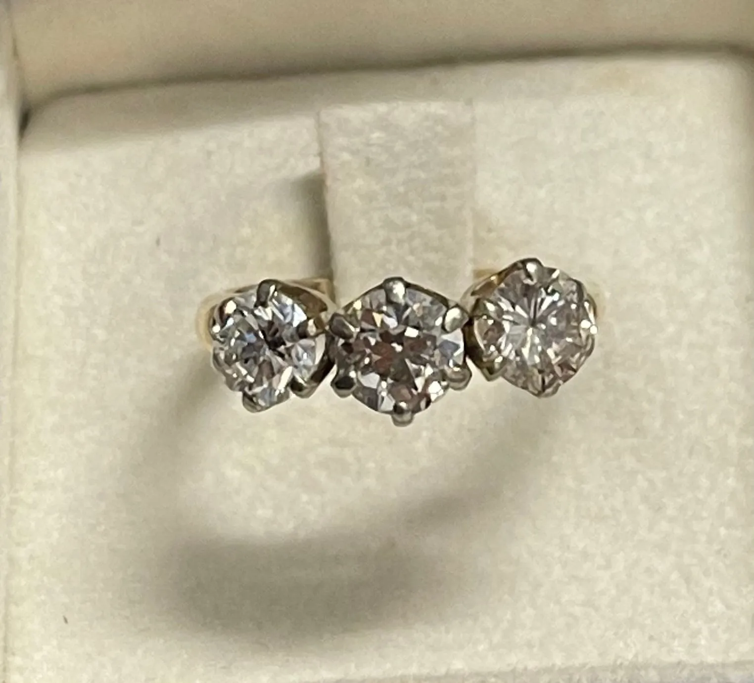 1930s UNIQUE 2.0 CT DIAMOND 14K YELLOW GOLD SETTING RING  - $40 APR w/ CoA!!!!!!