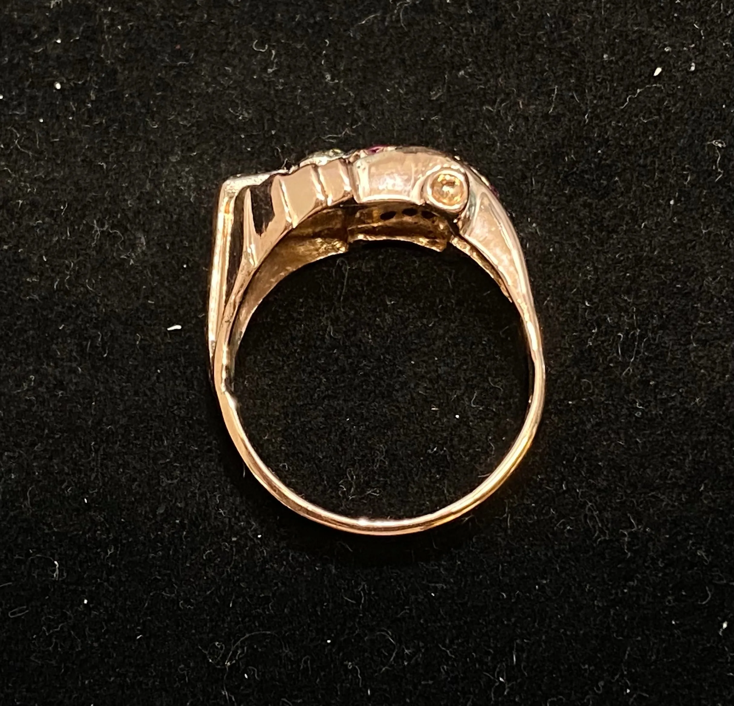 1930’S Victorian Design Solid Rose Gold with Ruby & Diamond Ring - $12K Appraisal Value w/CoA}