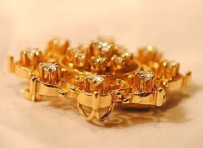 1930s Vintage Approximately 2 Carat Diamond Scroll Brooch/Pendant in 14K Gold Appraisal $20K VALUE}