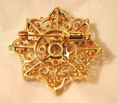 1930s Vintage Approximately 2 Carat Diamond Scroll Brooch/Pendant in 14K Gold Appraisal $20K VALUE}