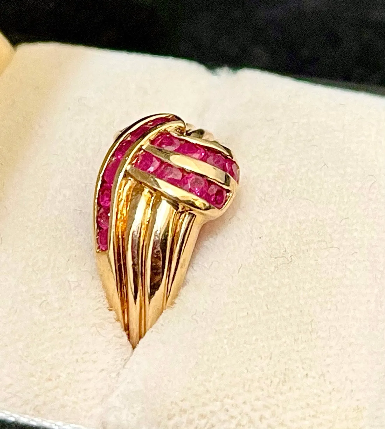 1940s Designer Unique Channel Setting SYG Ruby Ring - $5K Appraisal Value w/CoA!