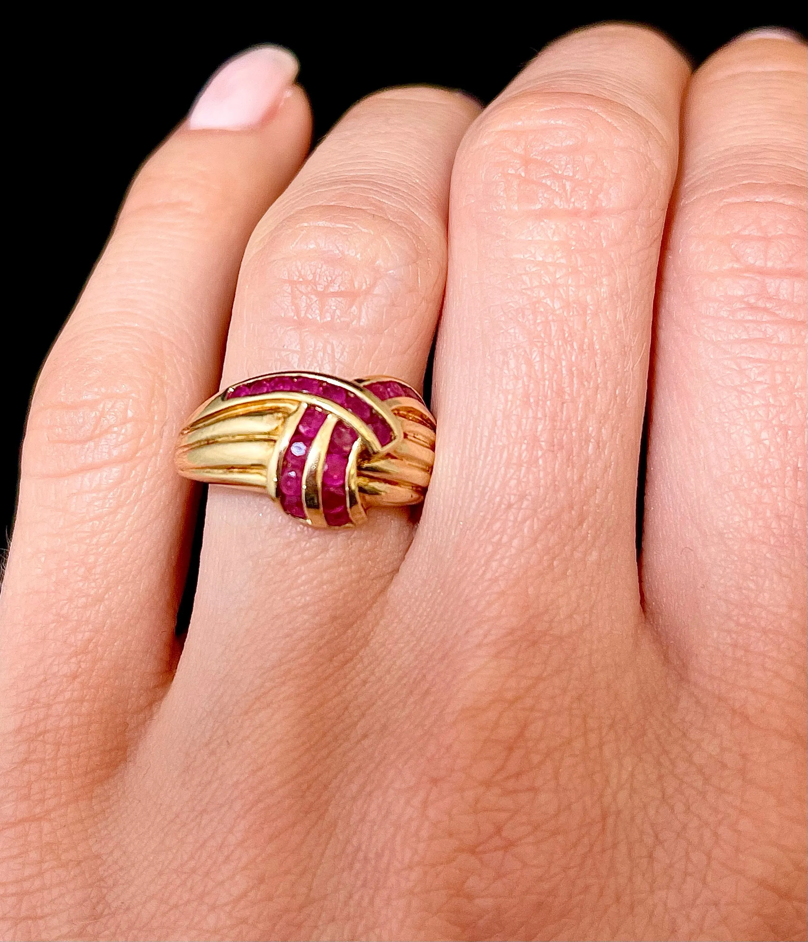 1940s Designer Unique Channel Setting SYG Ruby Ring - $5K Appraisal Value w/CoA!