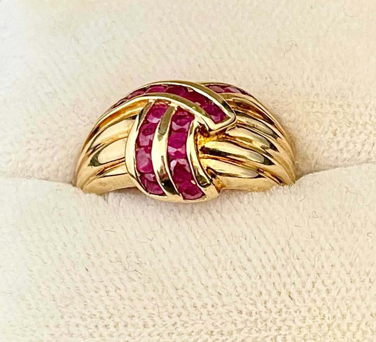 1940s Designer Unique Channel Setting SYG Ruby Ring - $5K Appraisal Value w/CoA!