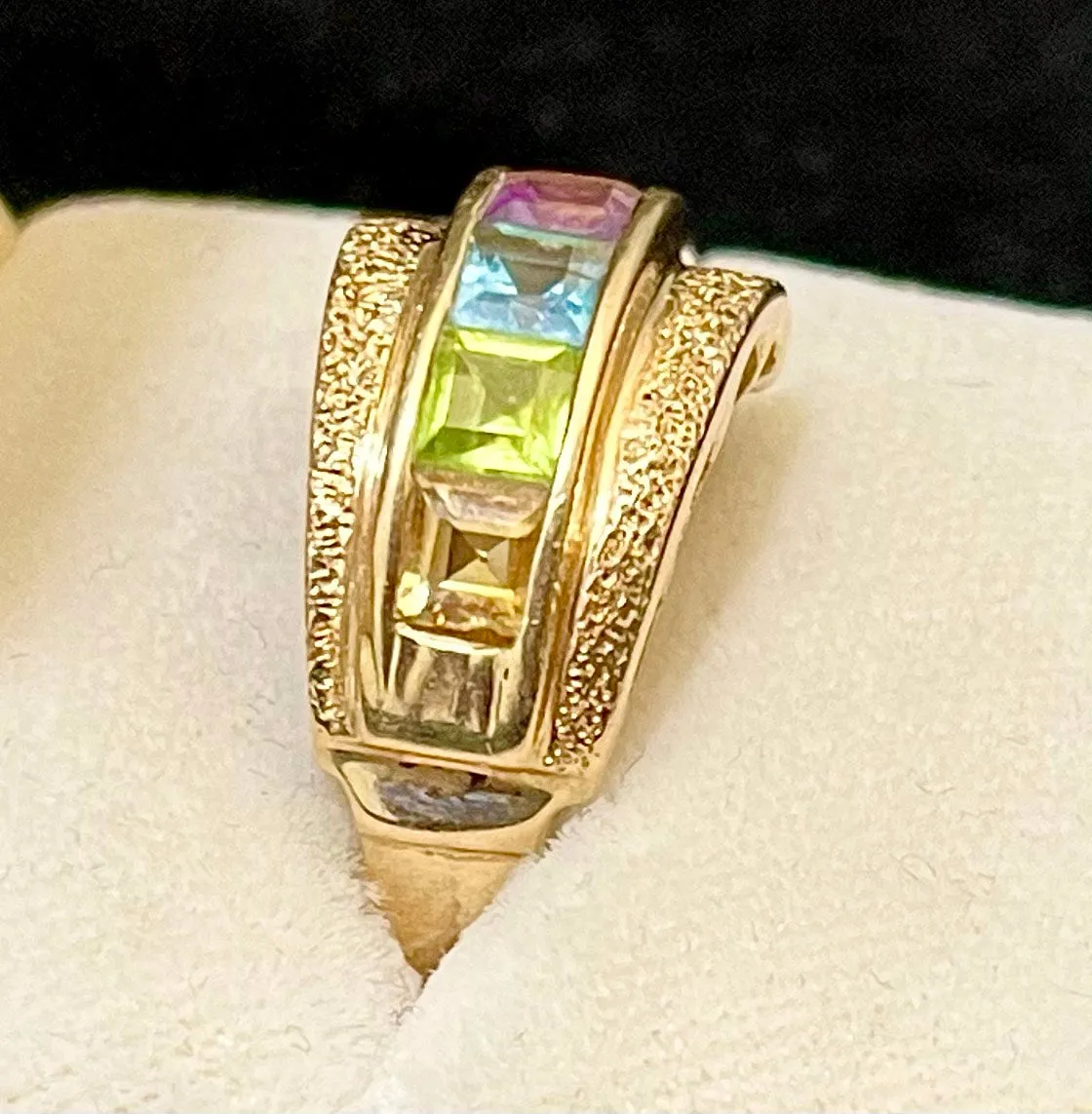 1940s SYG Citrine, Amethyst, Peridot, Aquamarine, Garnet Ring - $5K APR Value w/CoA!