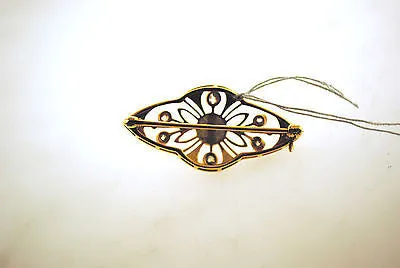 1940s Vintage Old Miner Cut Diamond & Pearl Brooch in 18K Yellow Gold - $6K VALUE