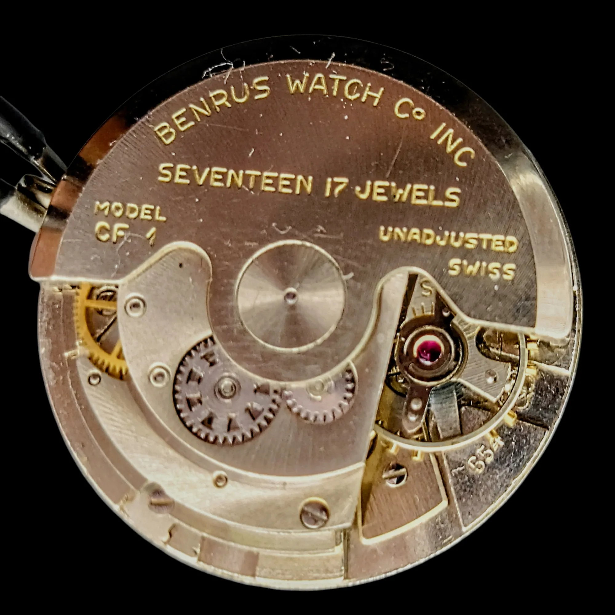 1950's  BENRUS Self-Winding Watch 17 Jewels Model CF 1 Cal. ETA 1256 Swiss