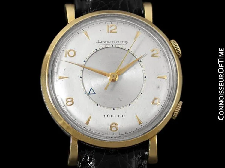 1955 Jaeger-LeCoultre Memovox Alarm Reveil Retailed by Turler - Solid 14K Gold & Stainless Steel