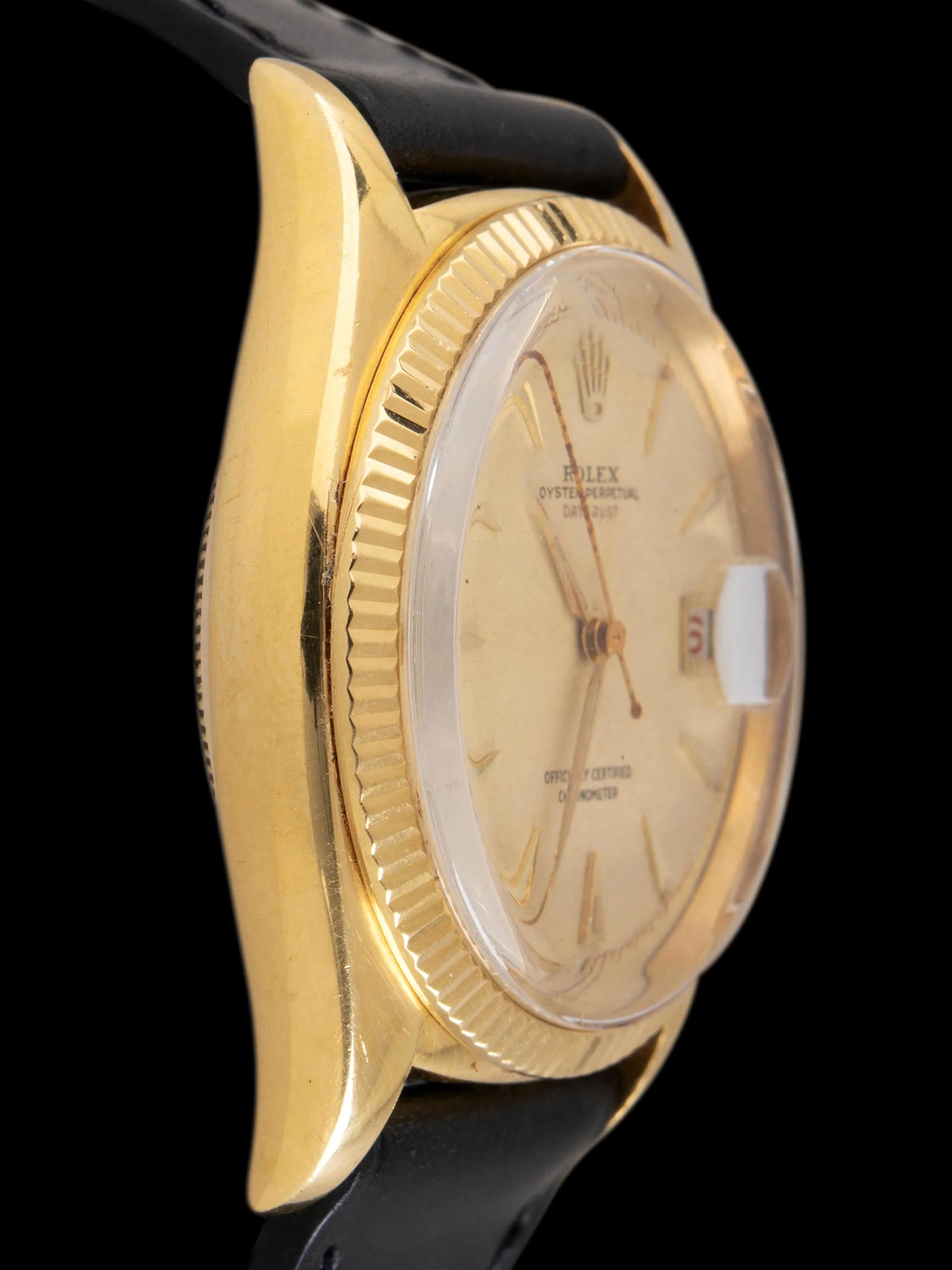 1955 Rolex Red Datejust 18K YG (Ref. 6305 1) "Ovettone" W/ Roulette Date Wheel