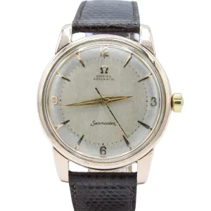 1956 Jumbo Oversized Omega Seamaster Automatic with Unique Two-Tone Tropicalised Dial Model 2857 in 36mm Gold Capped Case