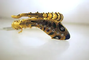 1960s Gorgeous Designer 18K Yellow Gold Snake Bracelet with Enamel & Diamonds - $30K VALUE