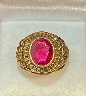 1963 St Francis Preparatory Class Ring in Solid Yellow Gold - $6K Appraisal Value w/CoA! }