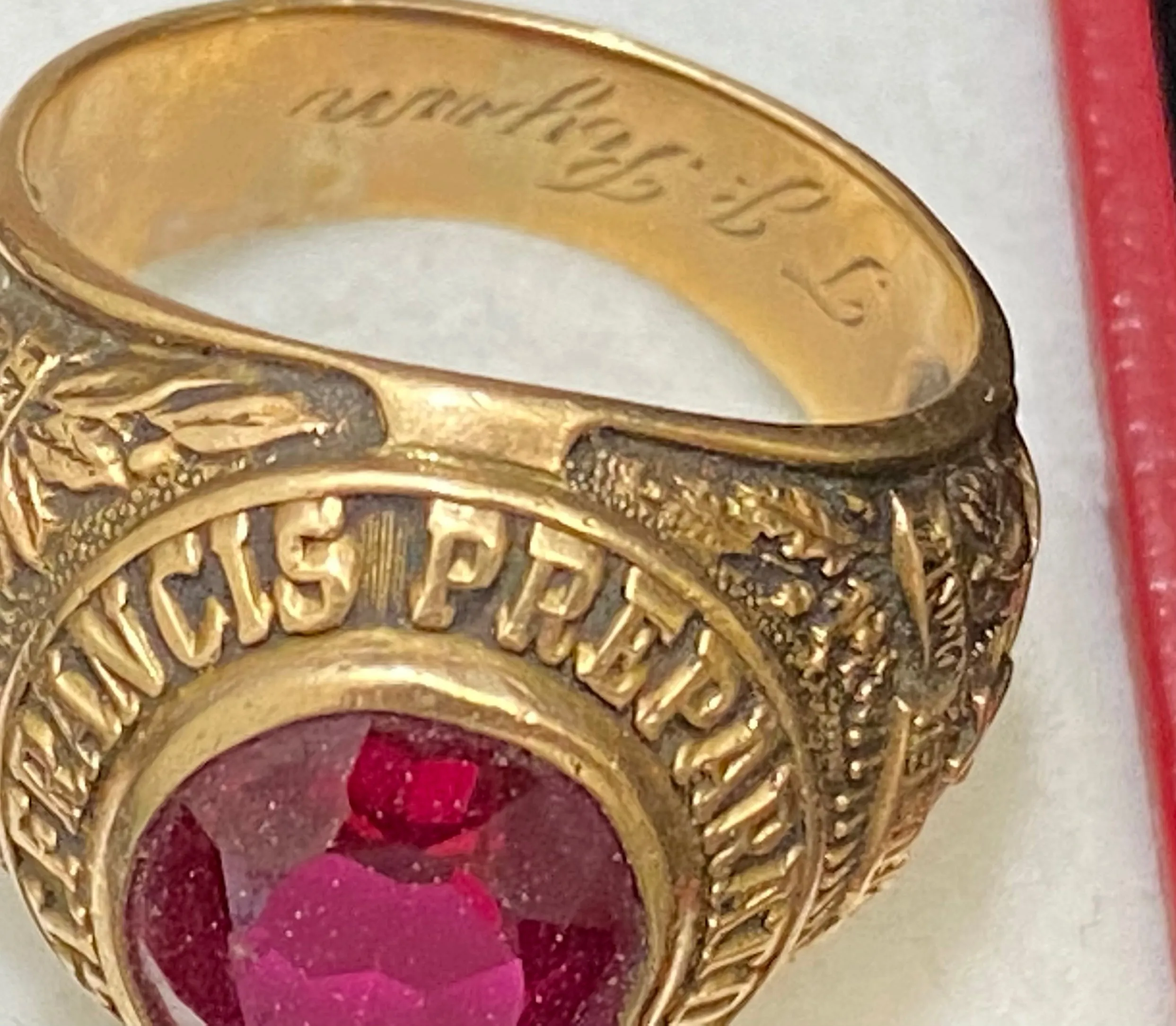 1963 St Francis Preparatory Class Ring in Solid Yellow Gold - $6K Appraisal Value w/CoA! }