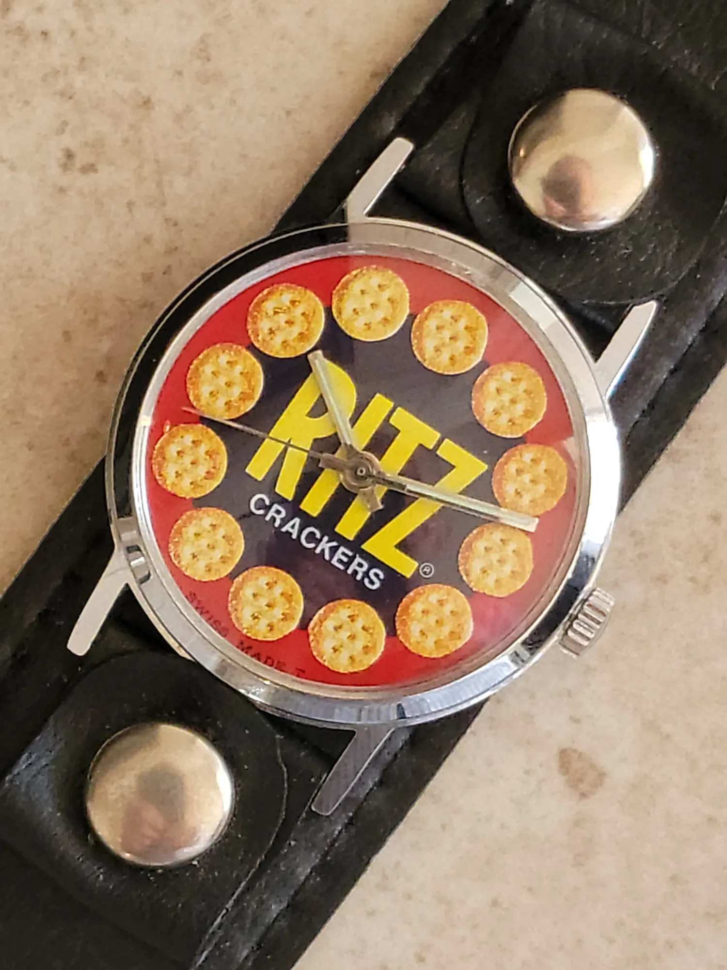 1970's RITZ Crackers Advertising Watch Cal. EB 8810 SWISS Made
