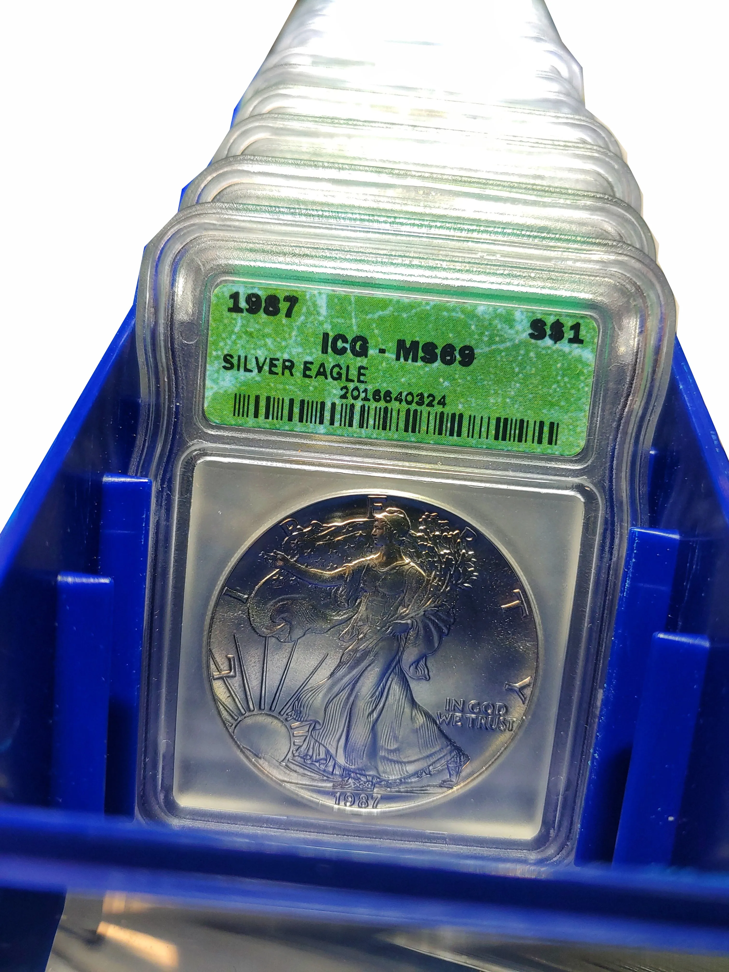 1989-2005  Lot of 19 Silver Eagle Dollars MS-69 (ICG) - $5K APR Value w/ CoA! ✿✓