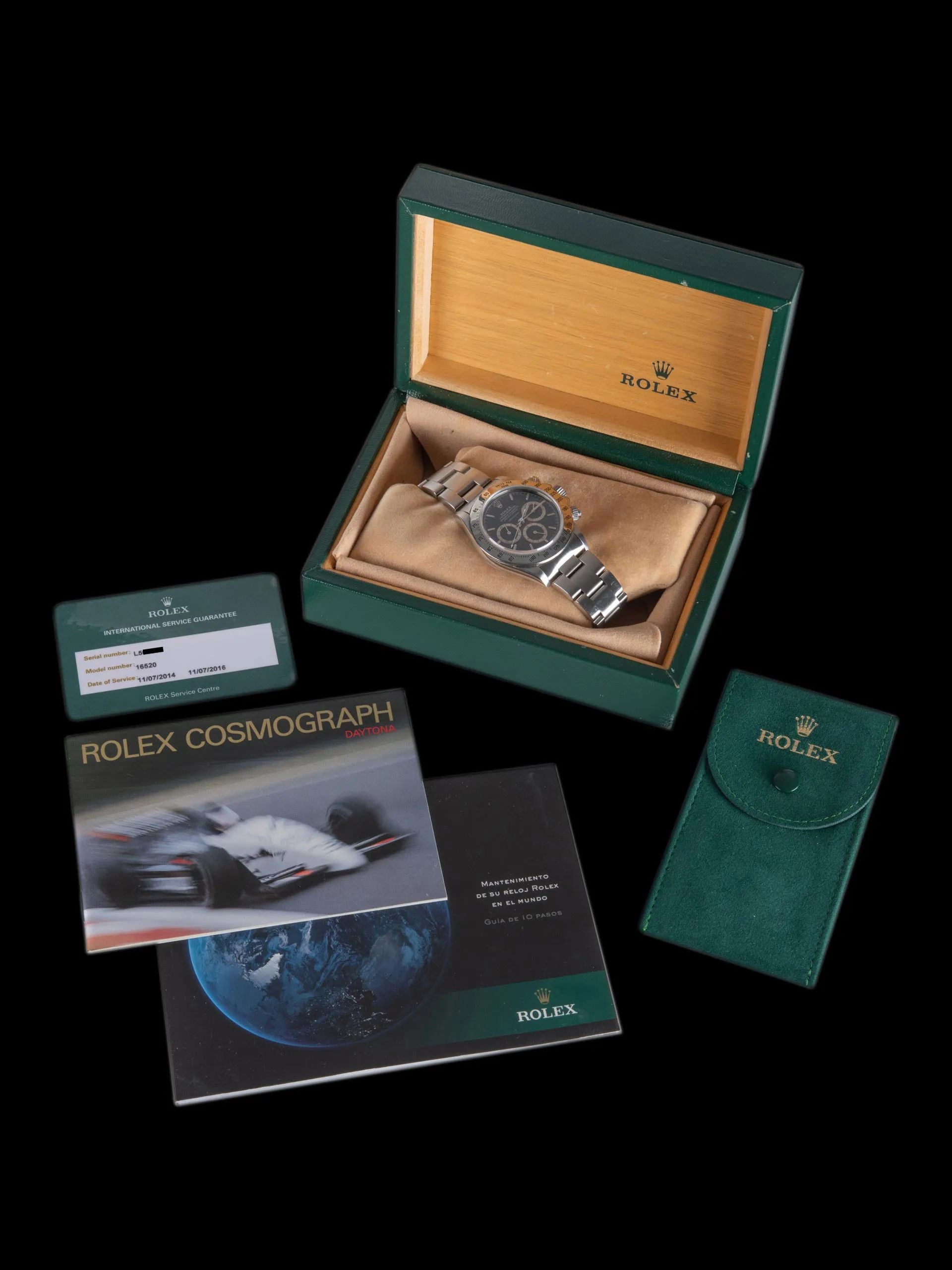 1989 Rolex Zenith Daytona (Ref. 16520) Black Mk. I "Floating Cosmograph" Dial W/ Box, RSC Paperwork, & Booklets