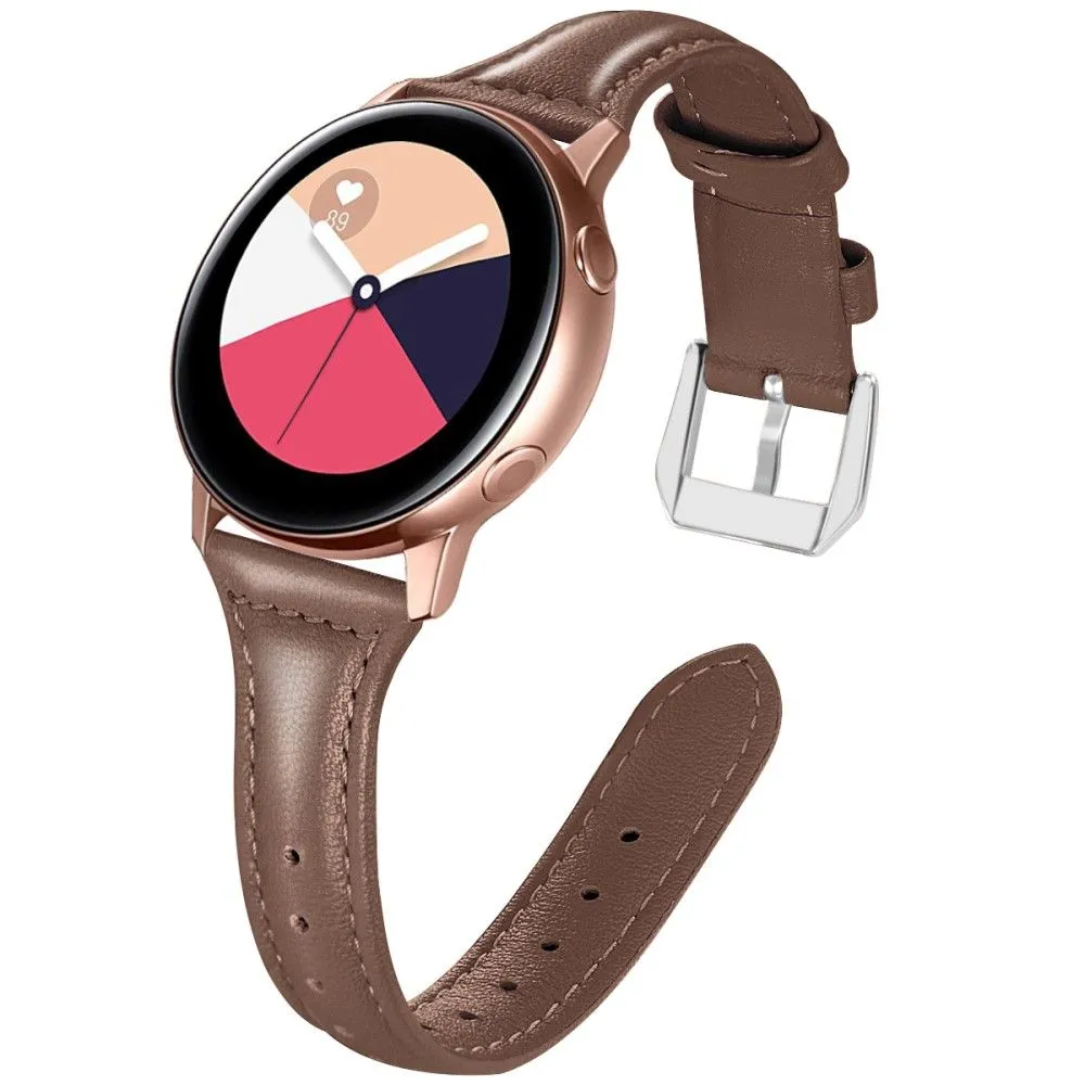 20mm Universal simple genuine leather watch strap with - Coffee
