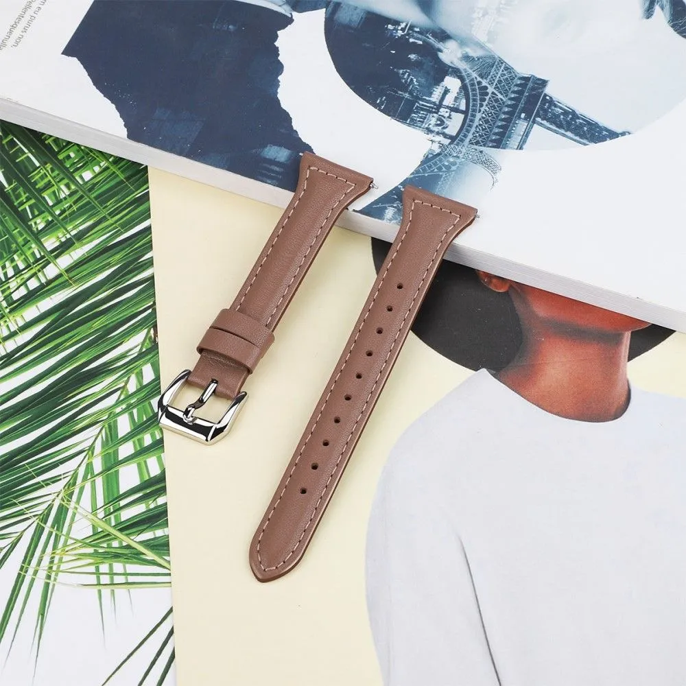 20mm Universal simple genuine leather watch strap with - Coffee