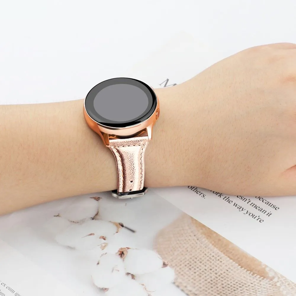 20mm Universal simple genuine leather watch strap with - Rose Gold