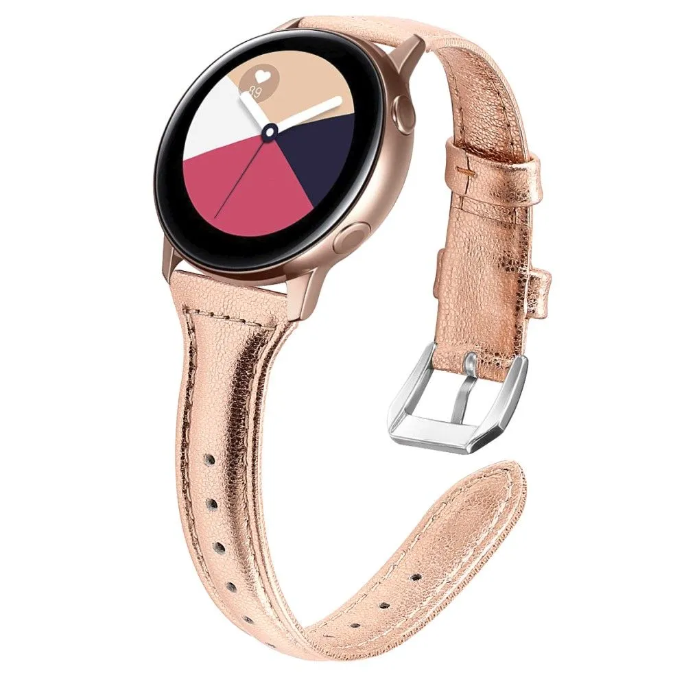 20mm Universal simple genuine leather watch strap with - Rose Gold