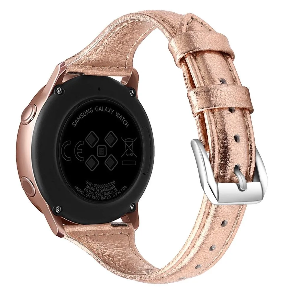 20mm Universal simple genuine leather watch strap with - Rose Gold