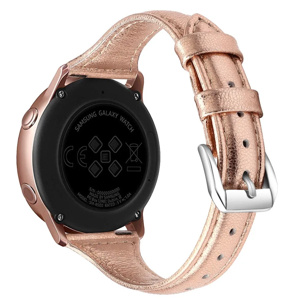 20mm Universal simple genuine leather watch strap with - Rose Gold