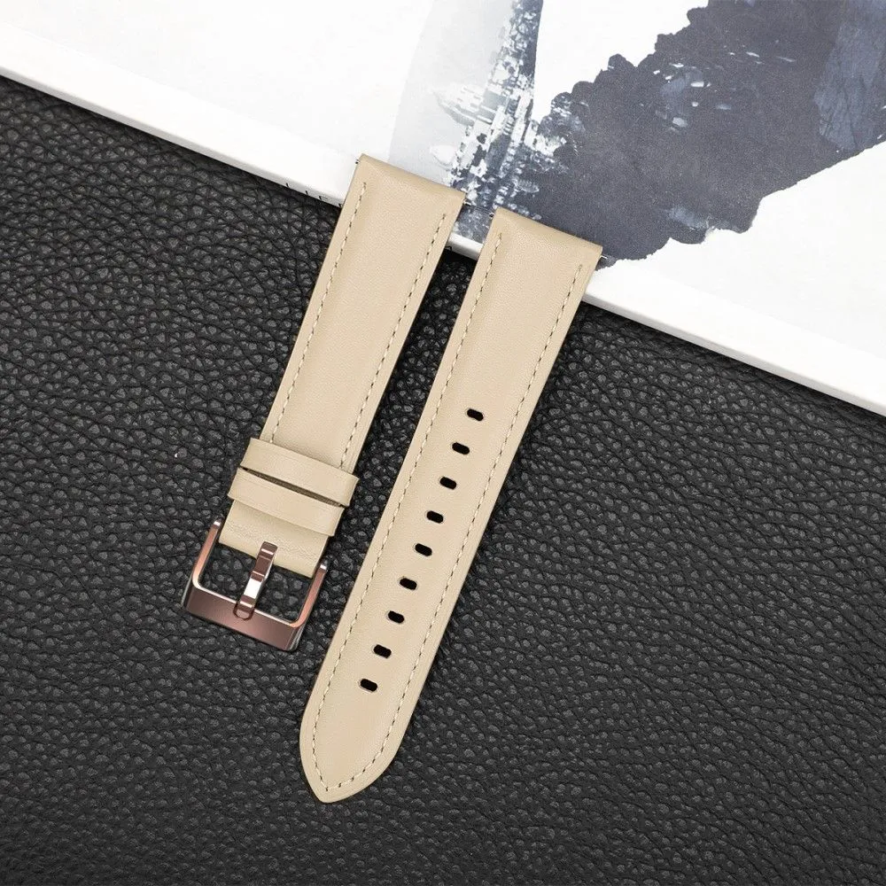 22mm Universal cowhide leather watch strap - Apricot