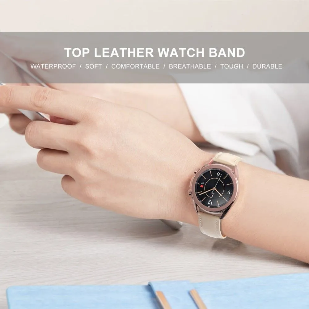 22mm Universal cowhide leather watch strap - Apricot