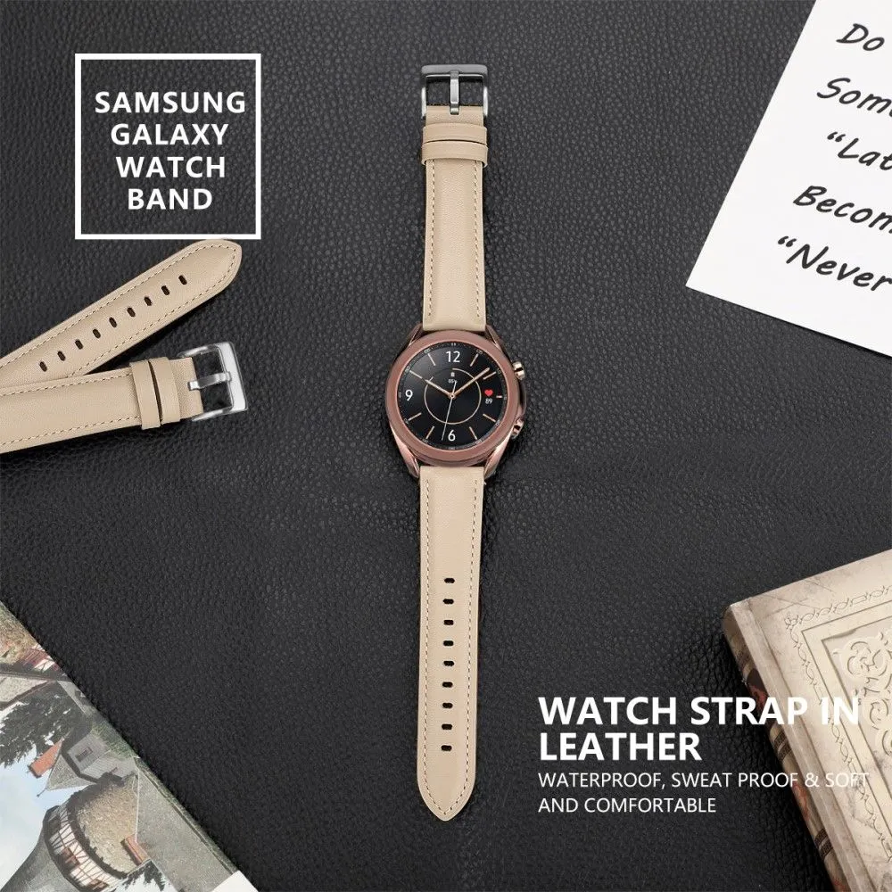 22mm Universal cowhide leather watch strap - Apricot