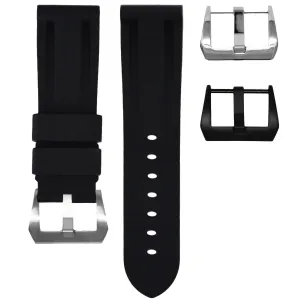 24MM LUG WIDTH STRAP - JET BLACK RUBBER