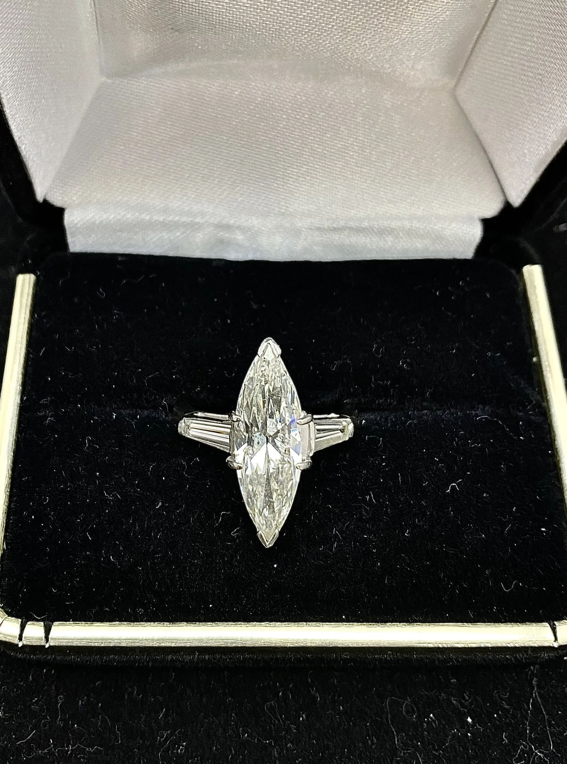 4 ctw Marquise and Baguette Diamond Beautiful Engagement Ring - $60K APR w/ CoA!