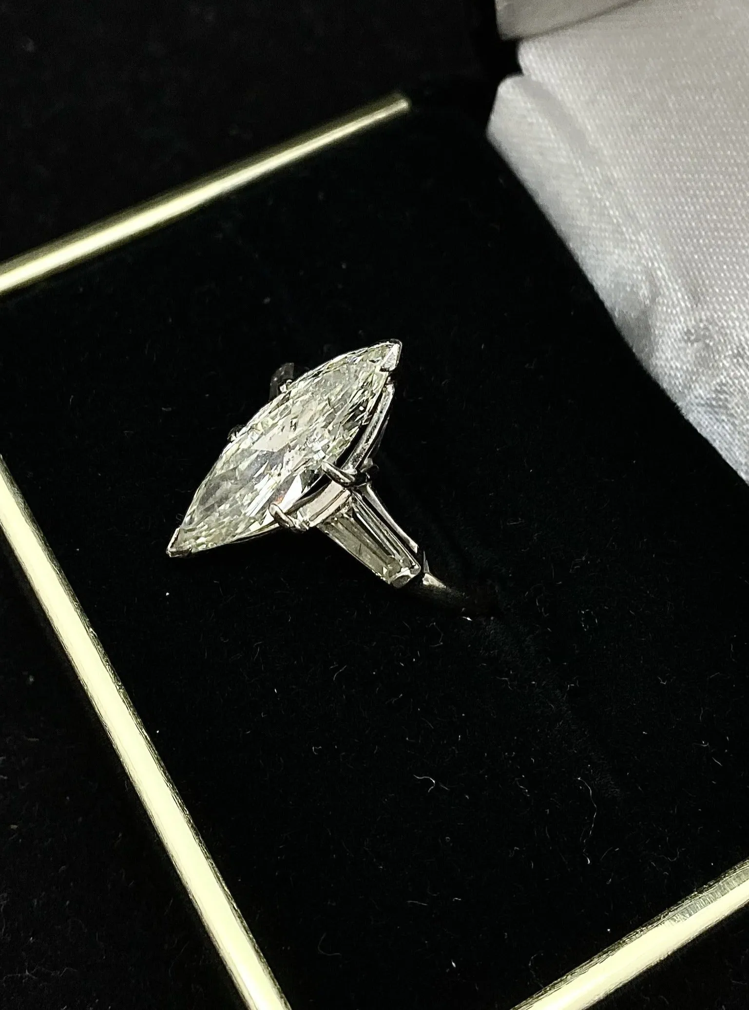 4 ctw Marquise and Baguette Diamond Beautiful Engagement Ring - $60K APR w/ CoA!
