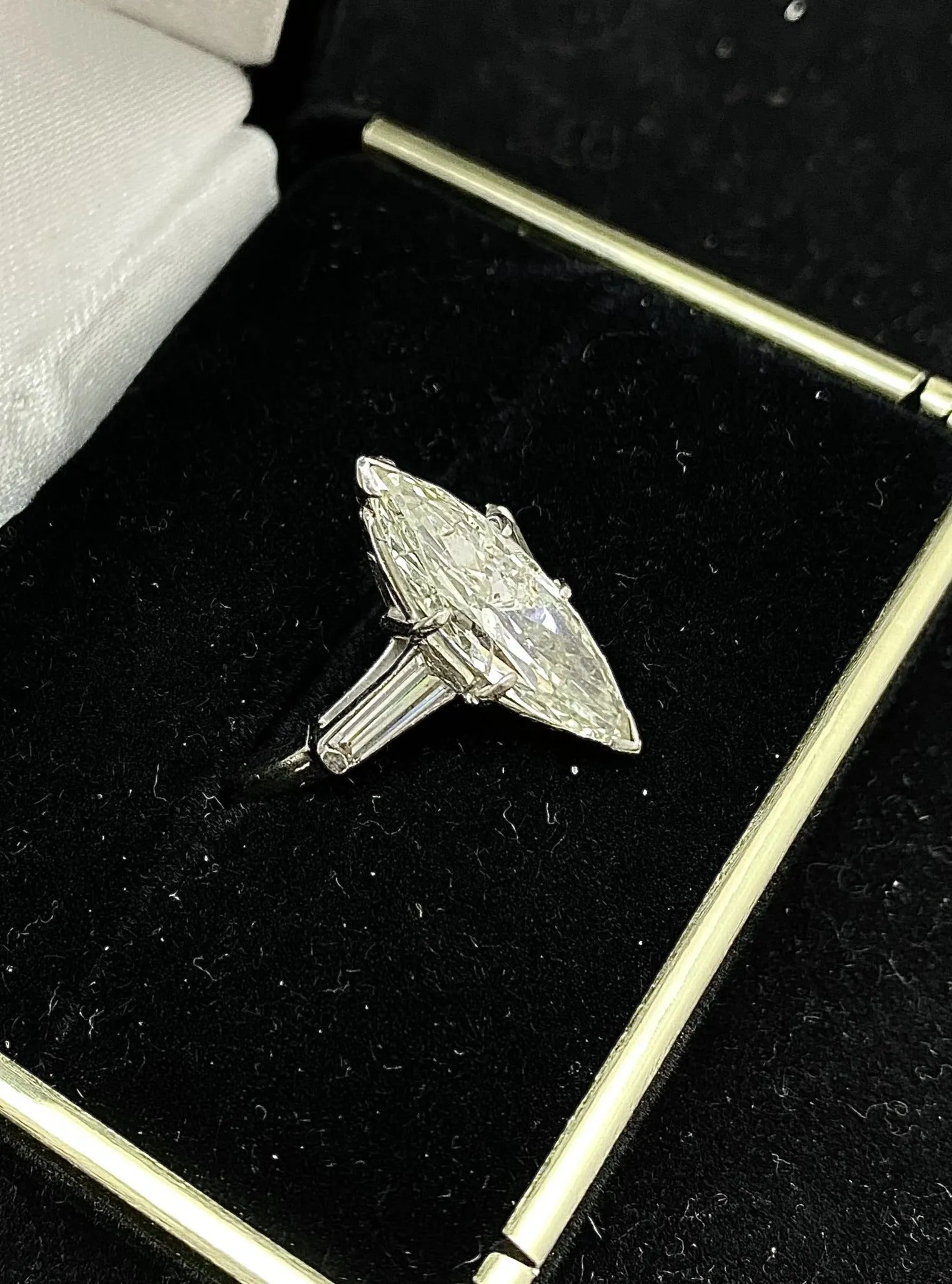 4 ctw Marquise and Baguette Diamond Beautiful Engagement Ring - $60K APR w/ CoA!