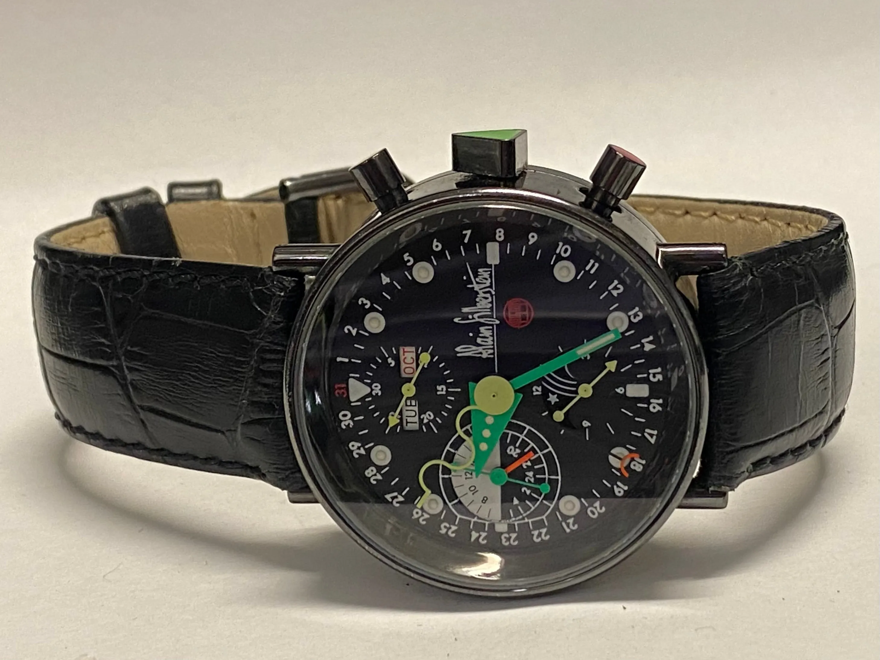 ALAIN SILBERSTAIN Large Chronograph Special Hand Painted Dial Men's Watch- $20K APR w/ COA!!!!