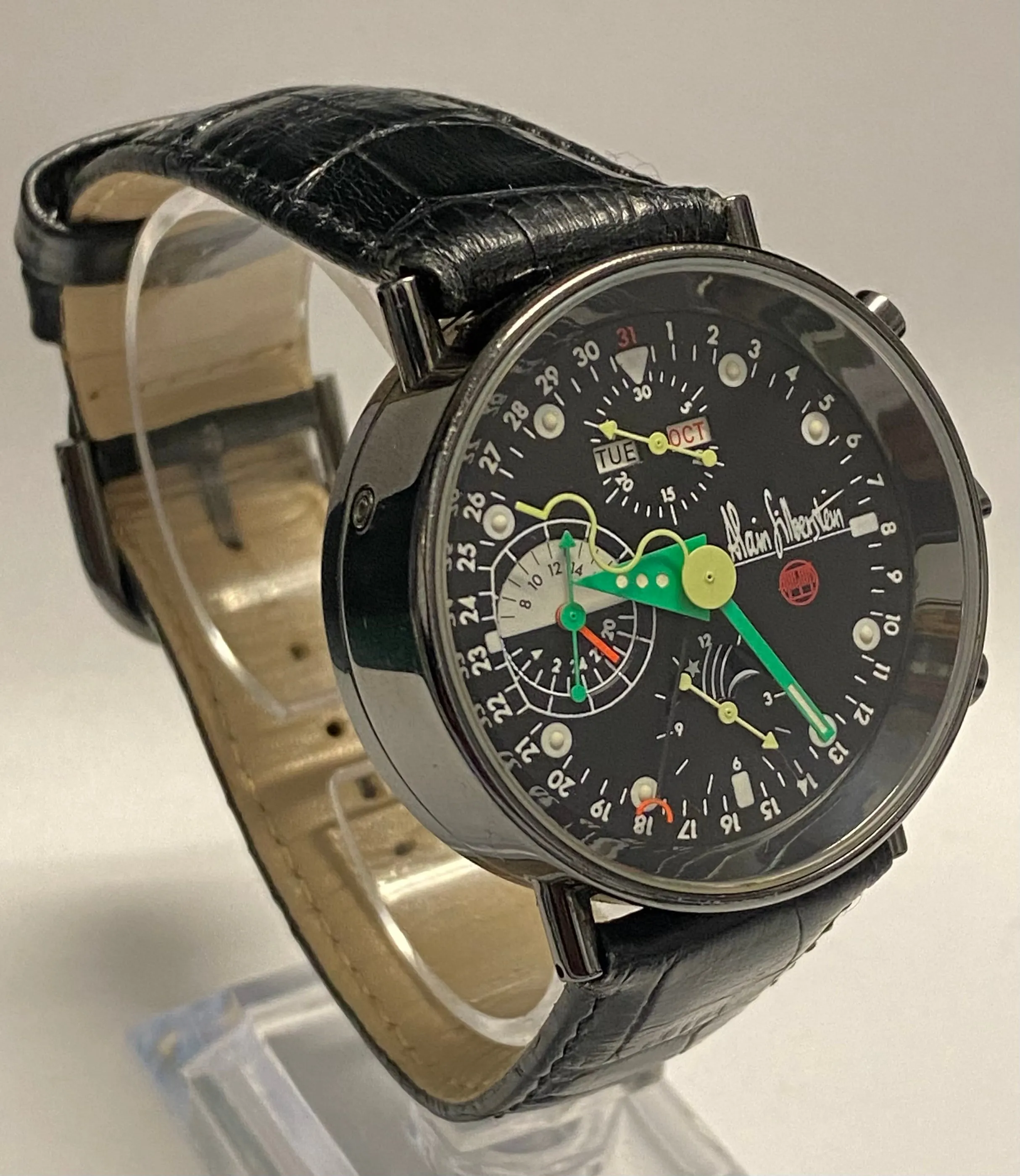 ALAIN SILBERSTAIN Large Chronograph Special Hand Painted Dial Men's Watch- $20K APR w/ COA!!!!