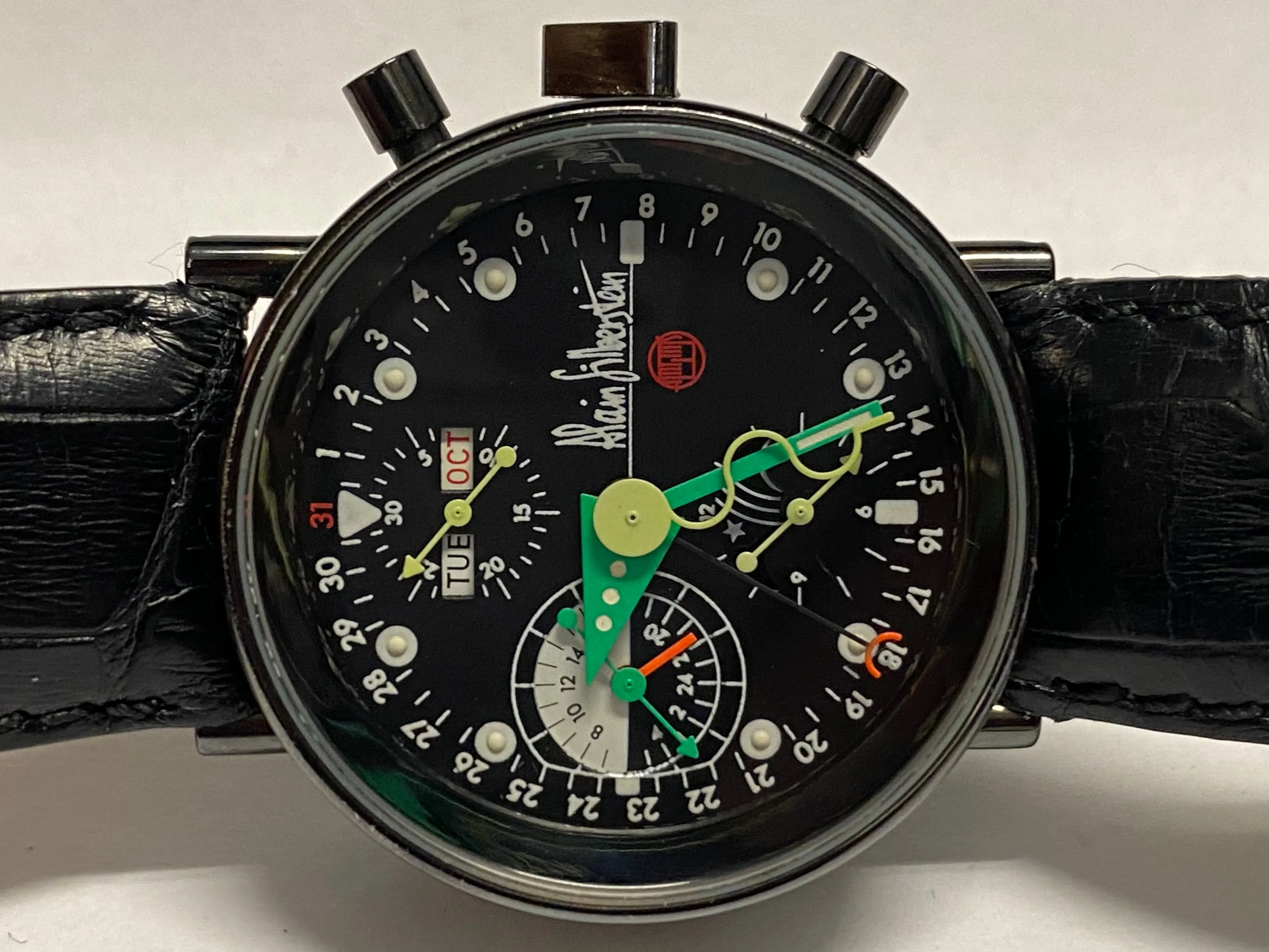 ALAIN SILBERSTAIN Large Chronograph Special Hand Painted Dial Men's Watch- $20K APR w/ COA!!!!