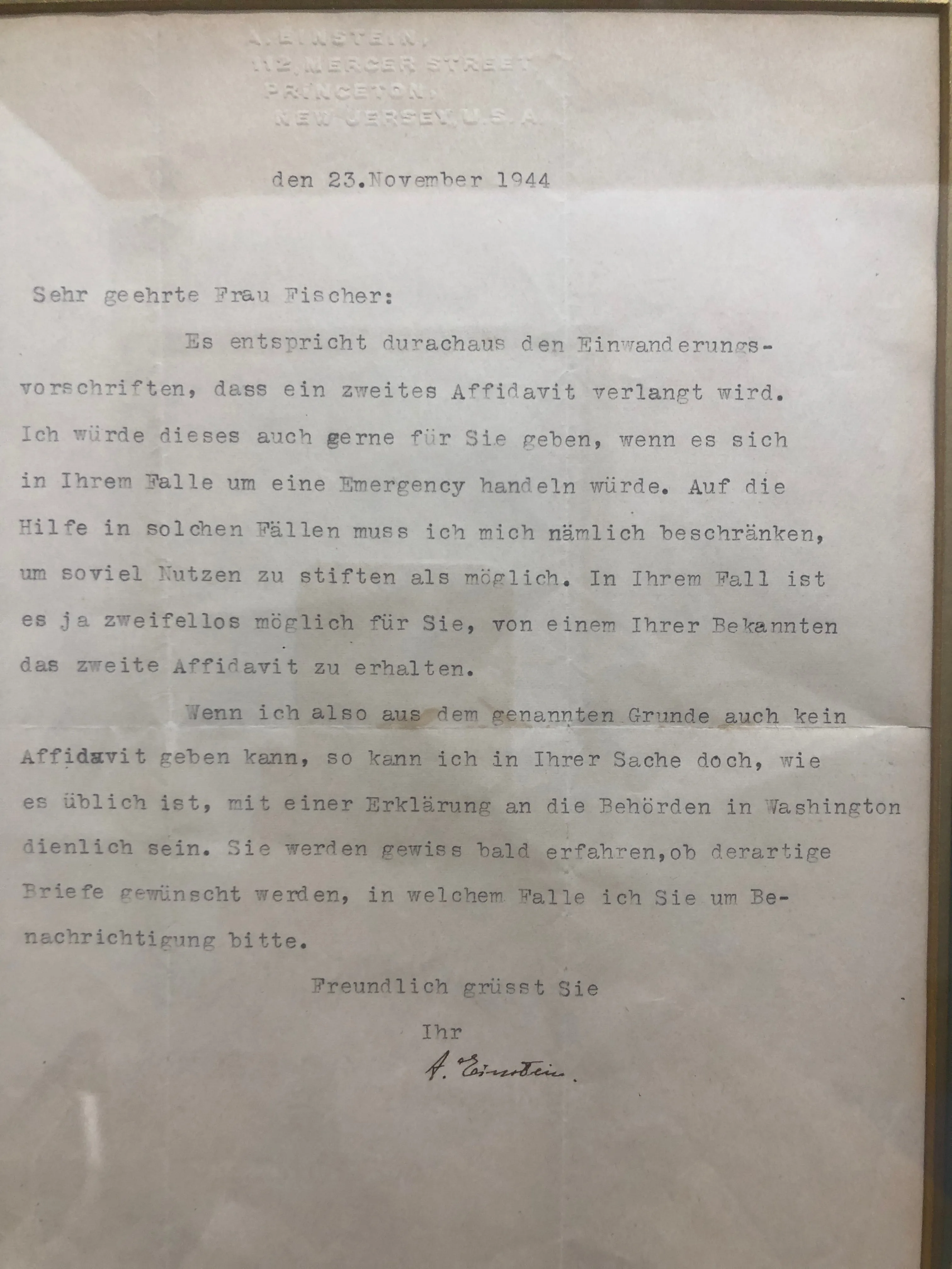 ALBERT EINSTEIN Signed Letter Photograph German, C.1944 - $60K APR w/ CoA!