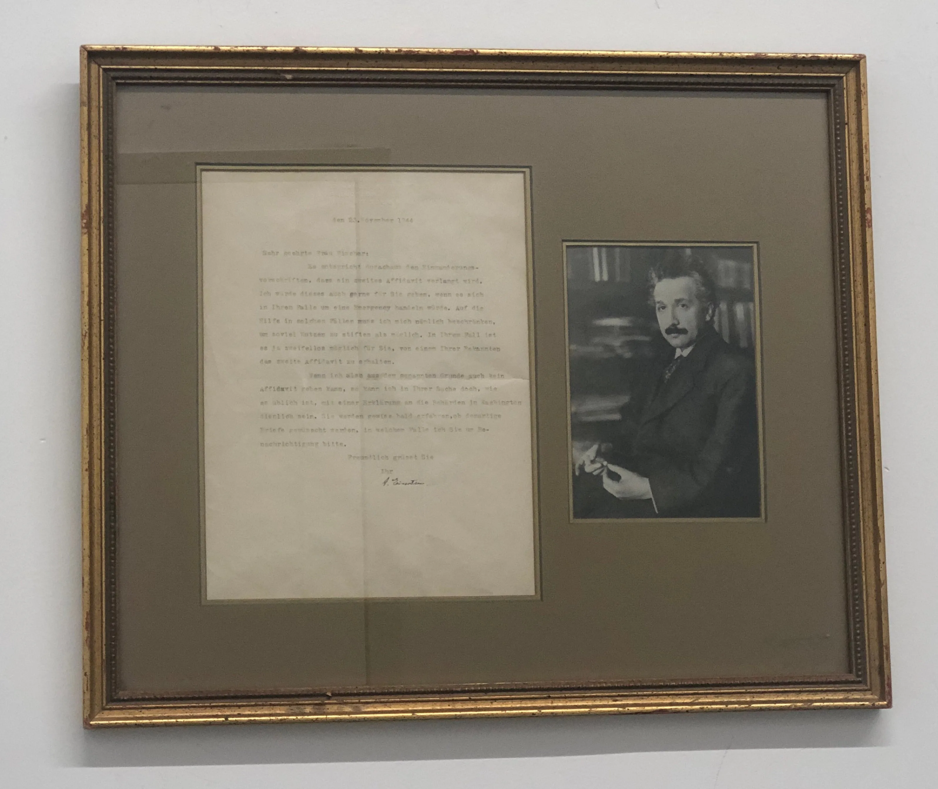 ALBERT EINSTEIN Signed Letter Photograph German, C.1944 - $60K APR w/ CoA!