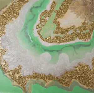 ALEXANDRA BENDIT "Earth Angel" Quartz Crystal Acrylic & Glass on Canvas, 2020 - $4.5K Appraisal Value!