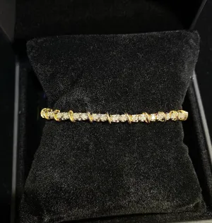 AMAZING Designer 48 Double-Diamonds 2cts Yellow Gold Tennis Bracelet - $10K Appraisal Value! }