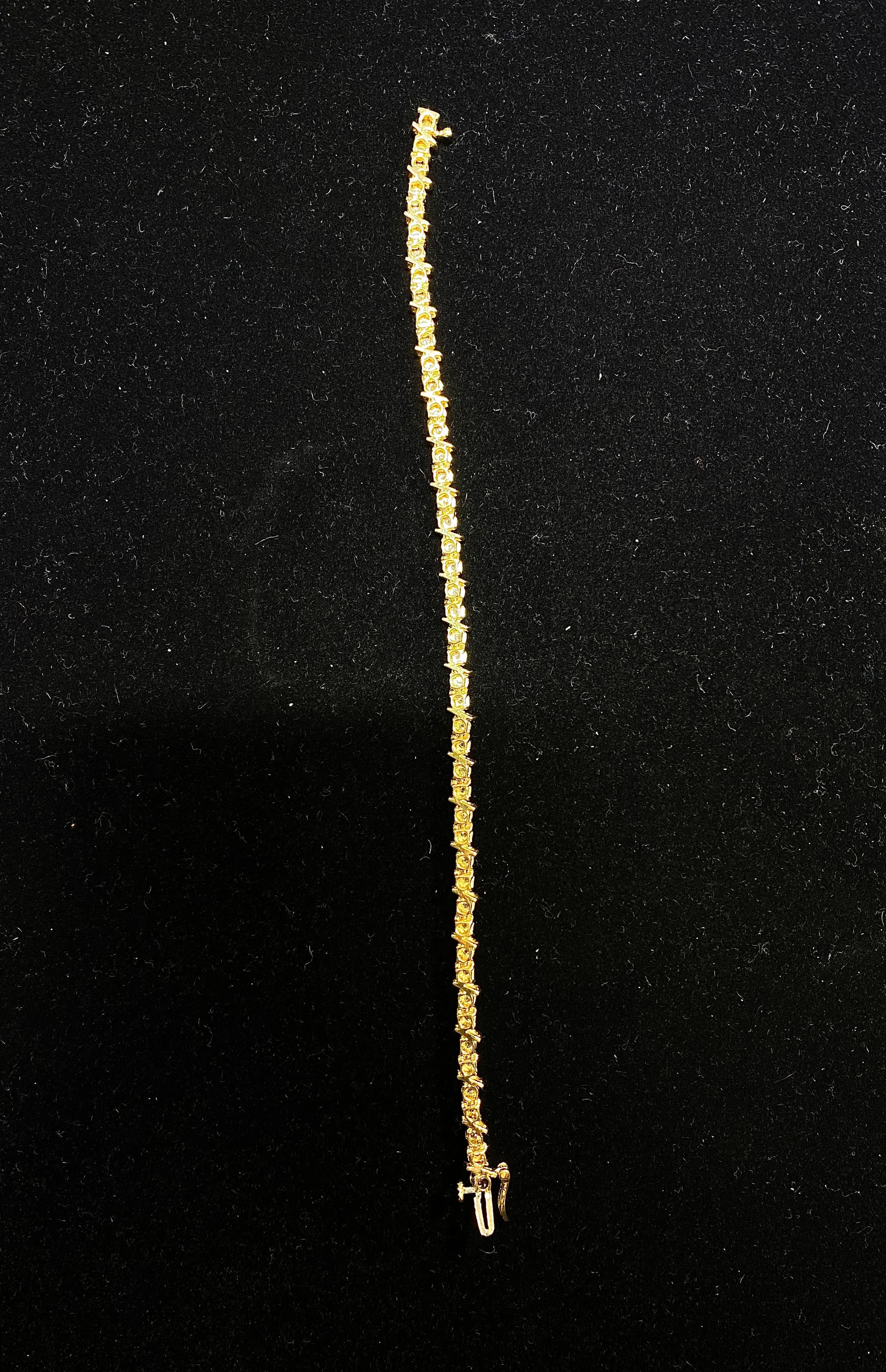 AMAZING Designer 48 Double-Diamonds 2cts Yellow Gold Tennis Bracelet - $10K Appraisal Value! }