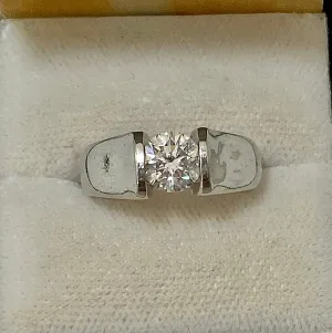 Amazing Unique Platinum Tension Setting Diamond Ring - $30K Appraisal Value w/CoA}