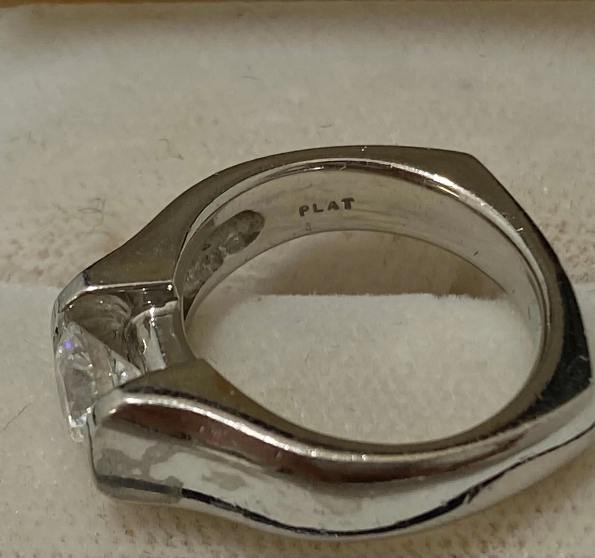 Amazing Unique Platinum Tension Setting Diamond Ring - $30K Appraisal Value w/CoA}